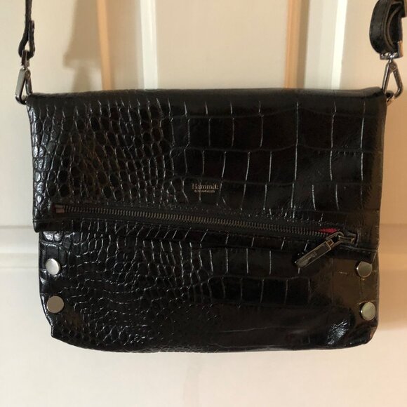 **SOLD**HAMMITT Handbag VIP Medium Black Croc Diamond Studded Crossbody Clutch - Picture 13 of 14